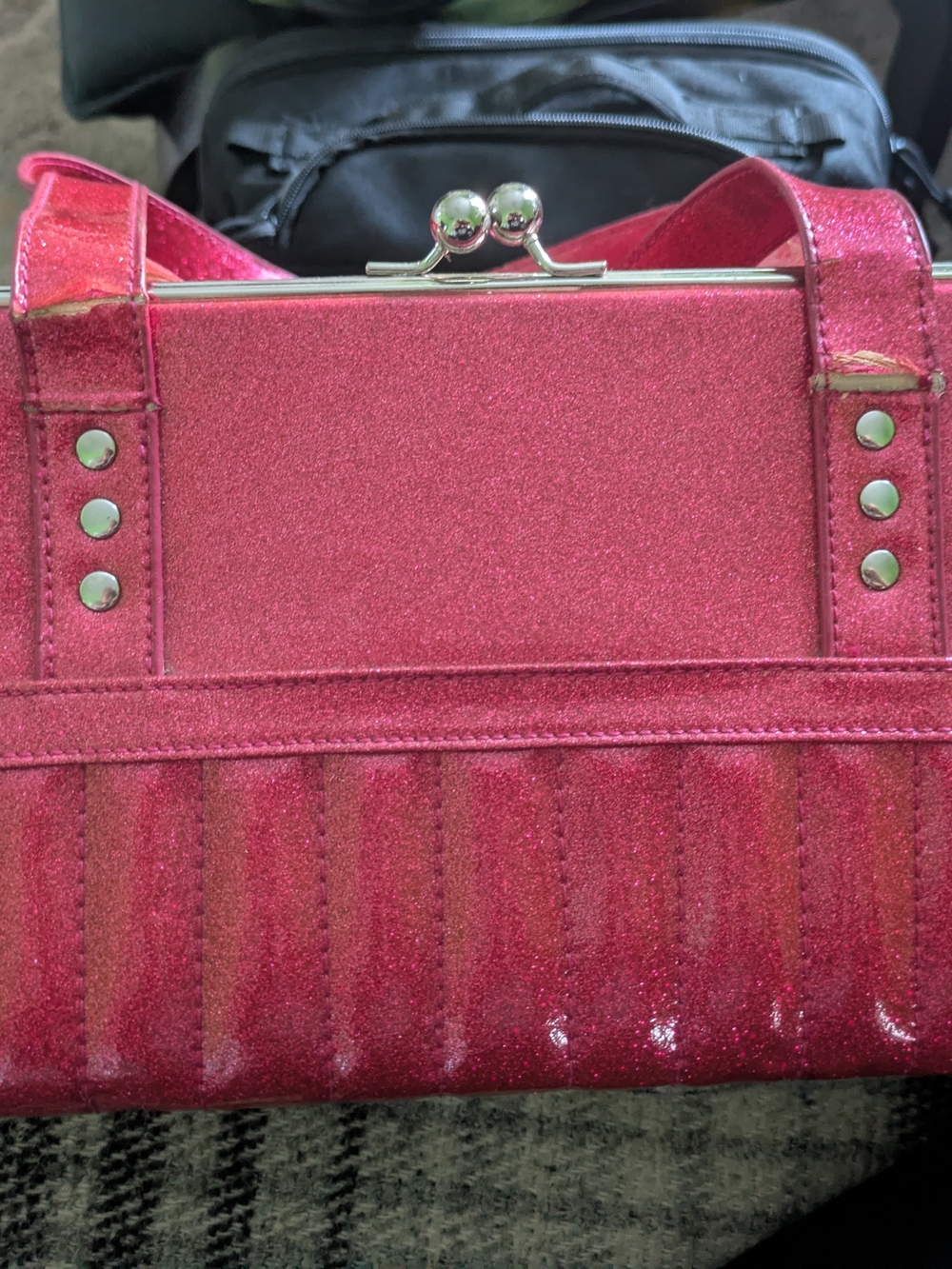 Shimmery Pink Women's Glitter Frame Satchel